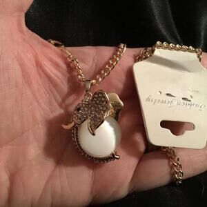 Sphere Elephant Long Necklace 30”